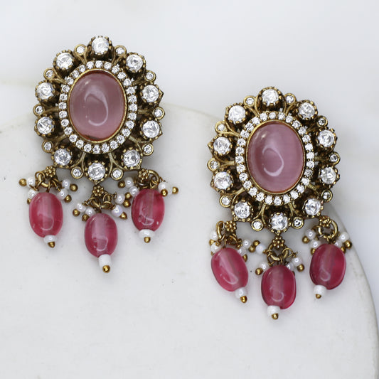 Pink Antique Stud Earring