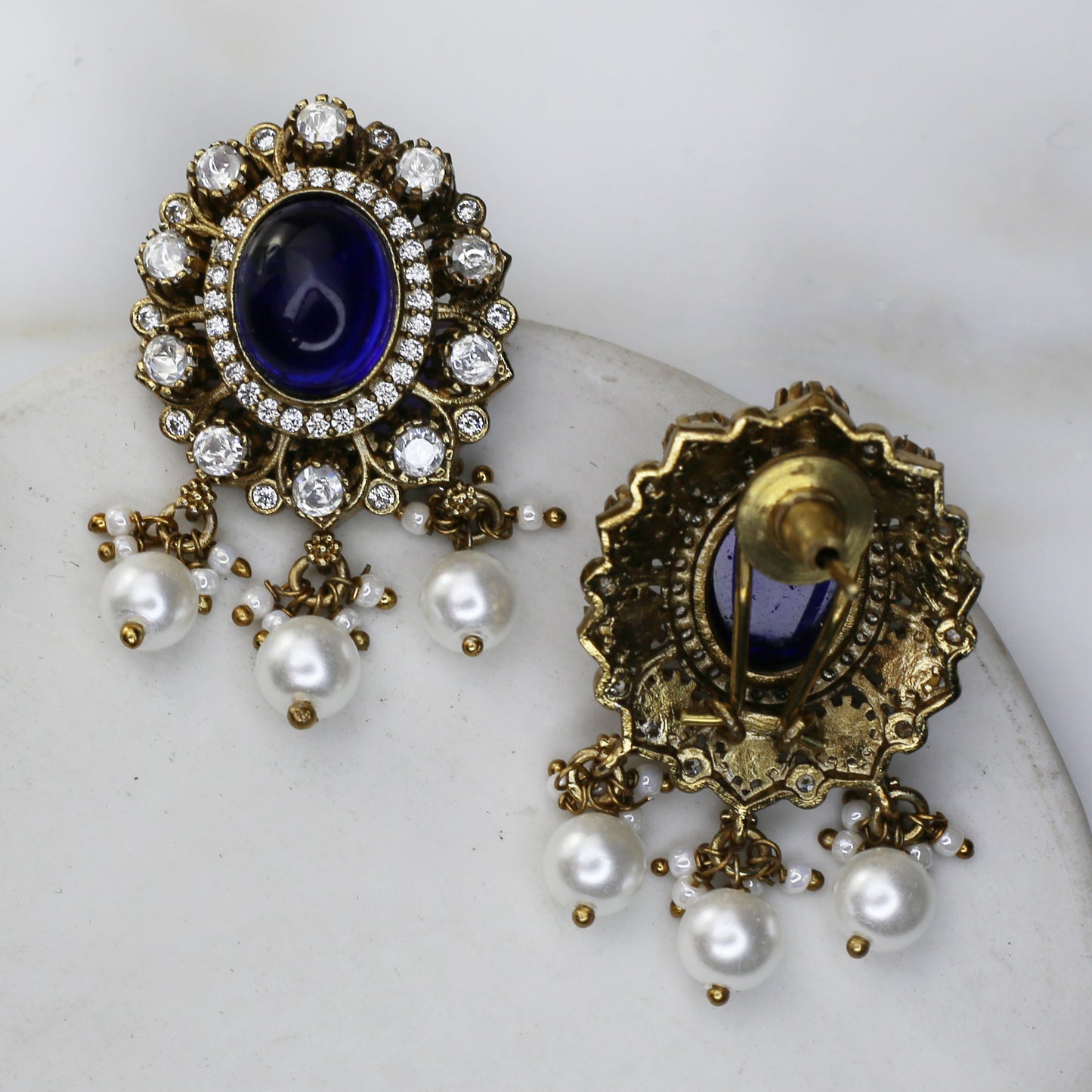 Blue Antique Stud Earring