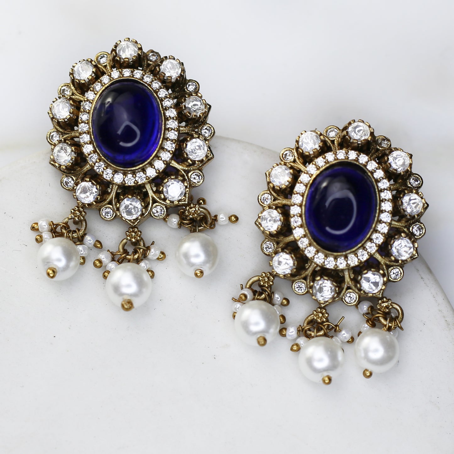 Blue Antique Stud Earring