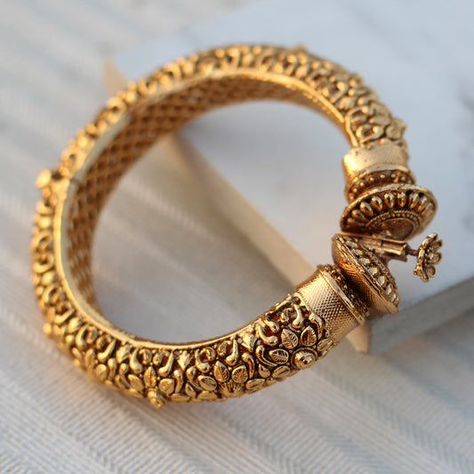 Gold Statement Lock Bangle