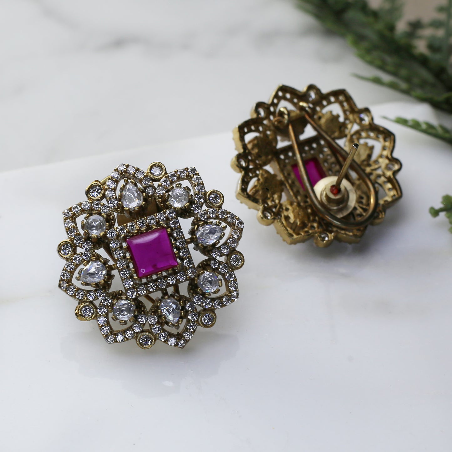 Ruby Antique Stud Earring