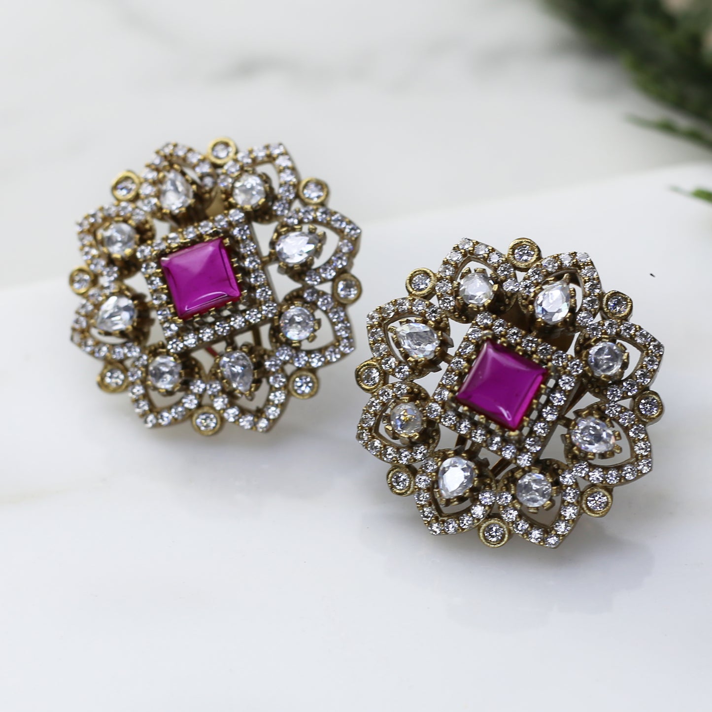 Ruby Antique Stud Earring