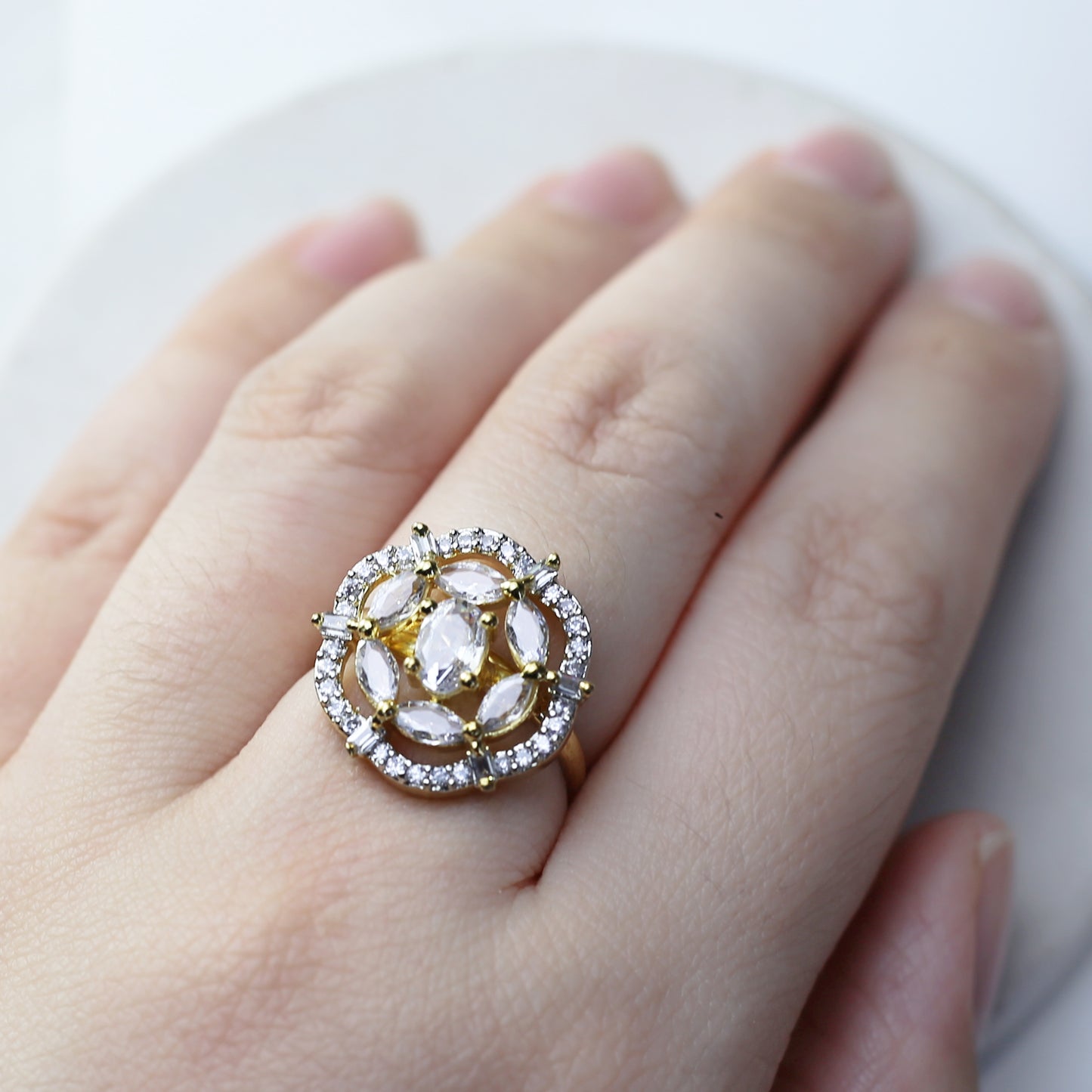 Flower Zircon Ring