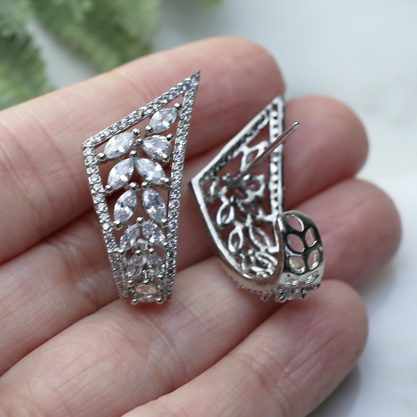 Silver Zircon Stud Earring