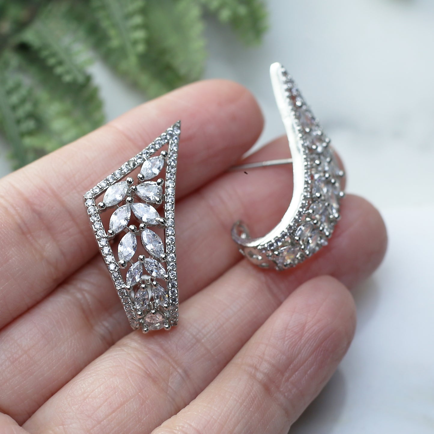 Silver Zircon Stud Earring