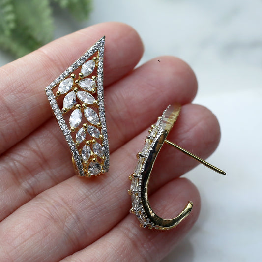 Gold Zircon Stud Earring