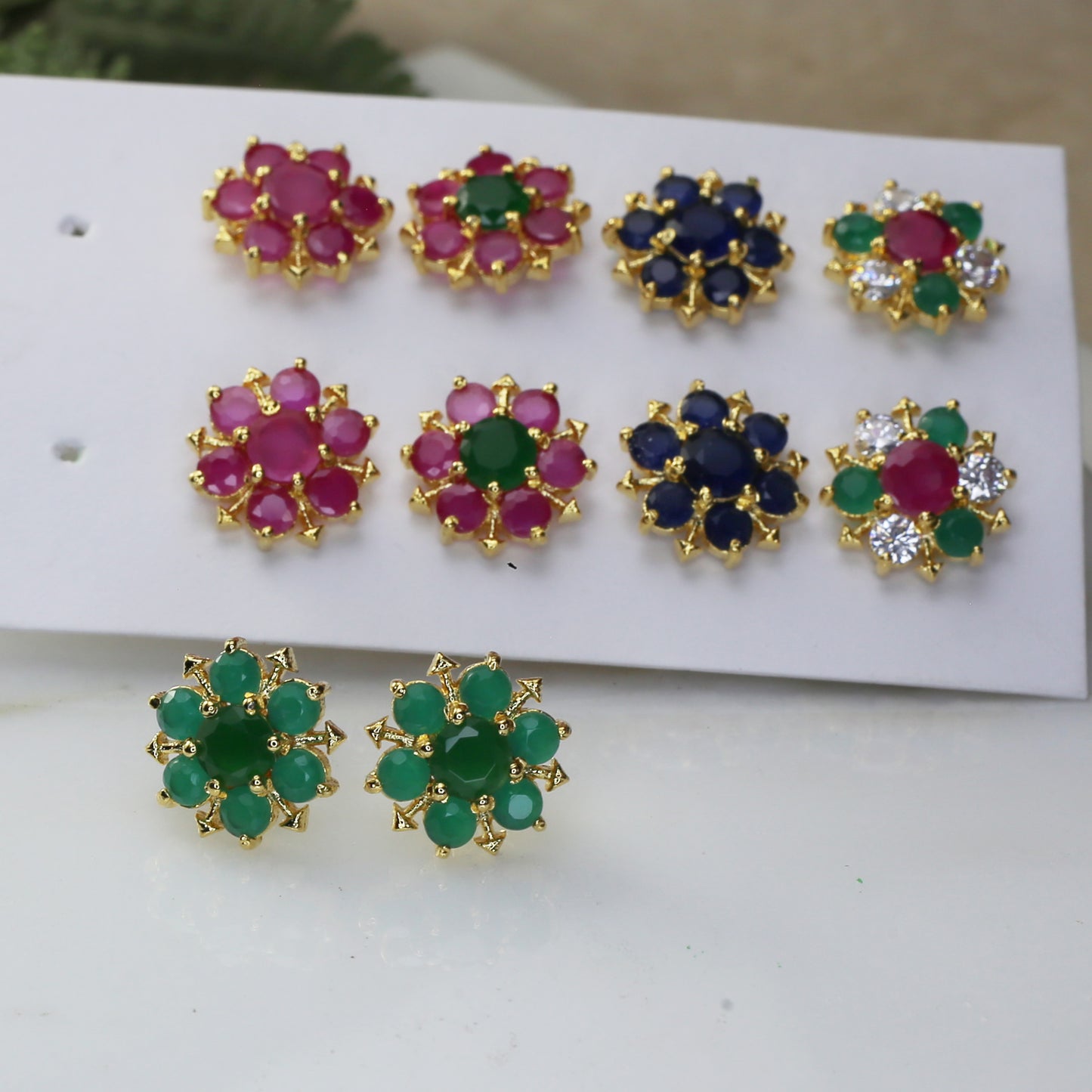 Flower Stud Earrings I 5 Pairs