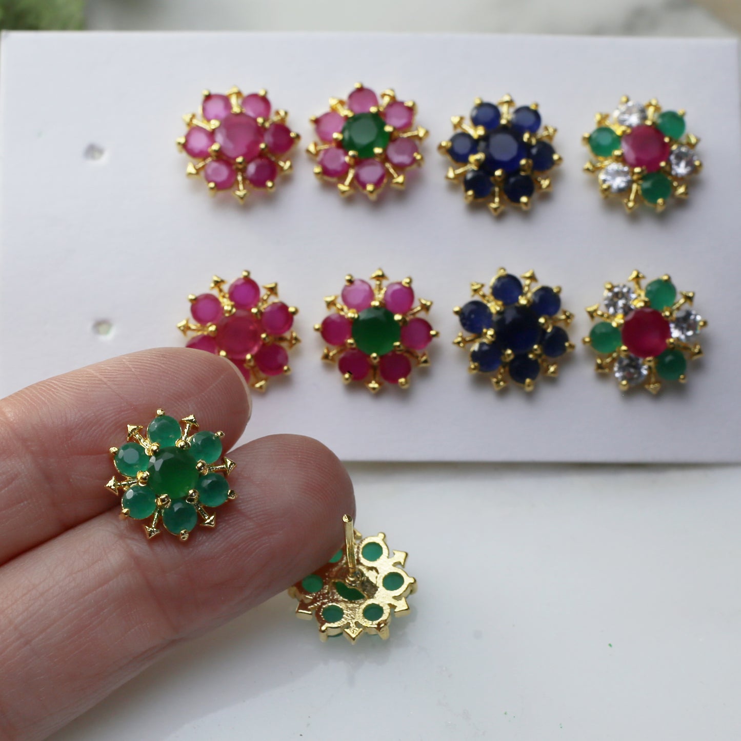 Flower Stud Earrings I 5 Pairs