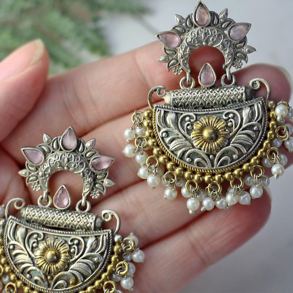 Statement Pink Tribal Earring