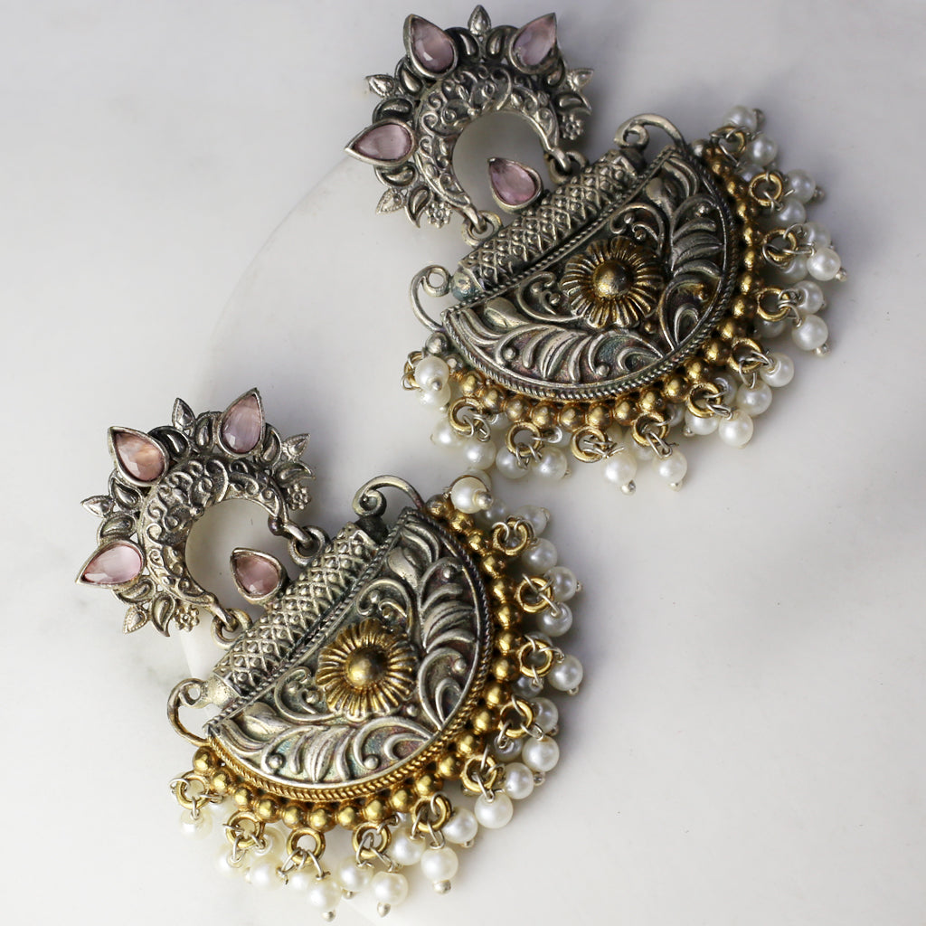 Statement Pink Tribal Earring