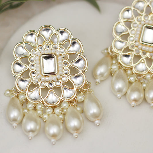 Statement Flower Pearl Drop Earring