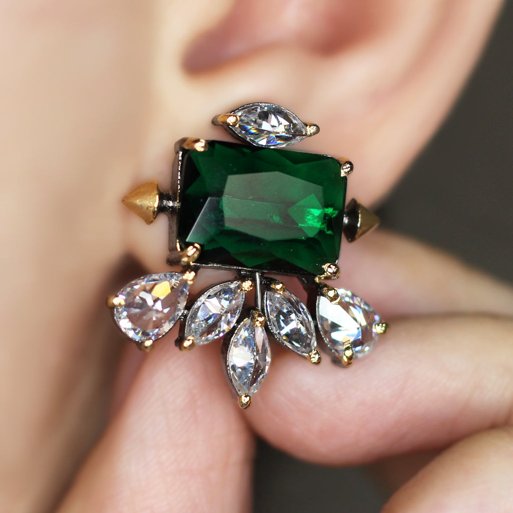 Green / Emerald Zircon Stud Earring