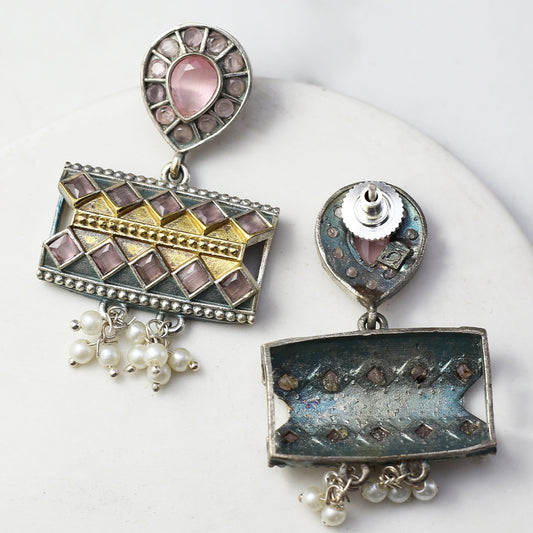 Pink Tribal Drop Earring - Rabal