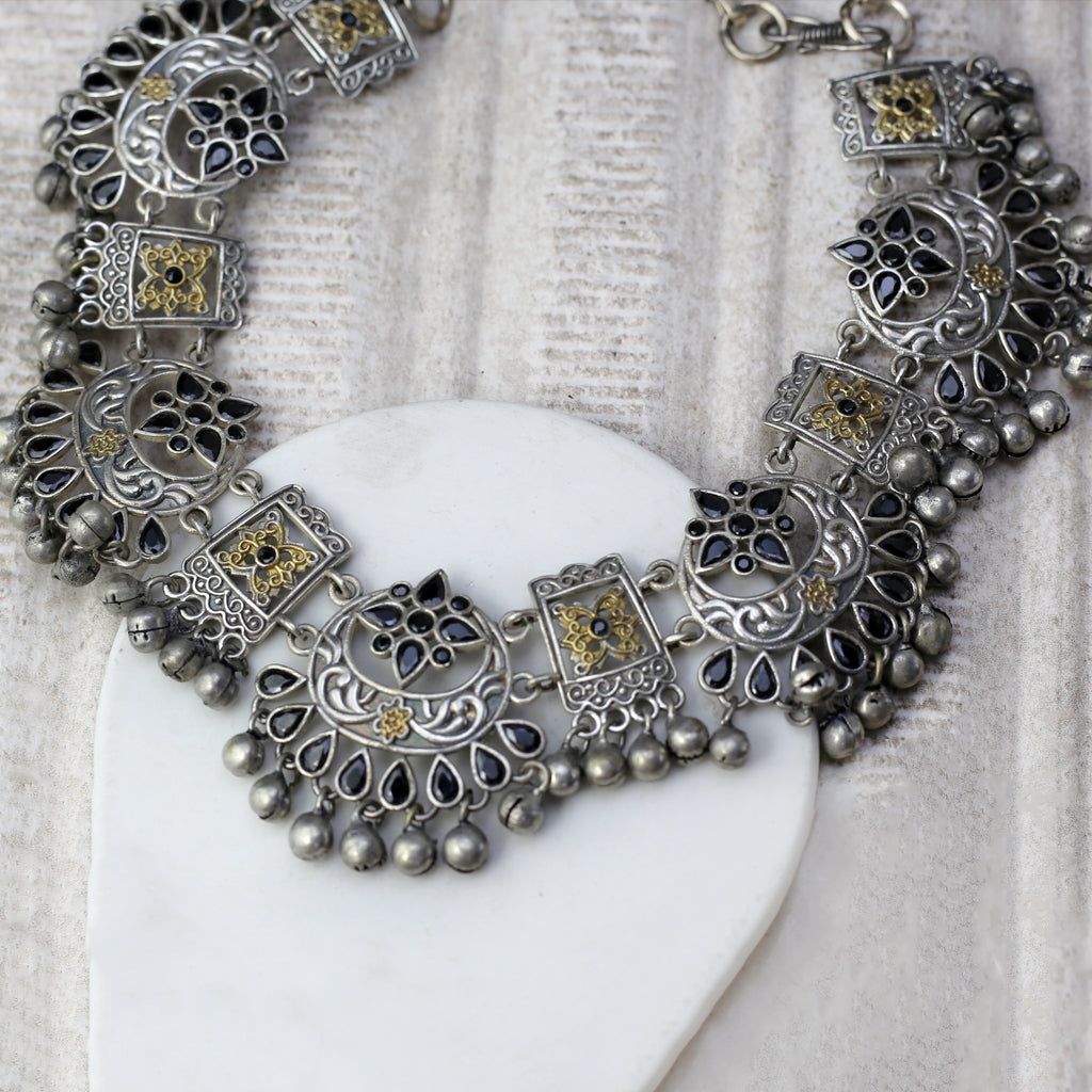 Black Tribal Necklace - Rabal
