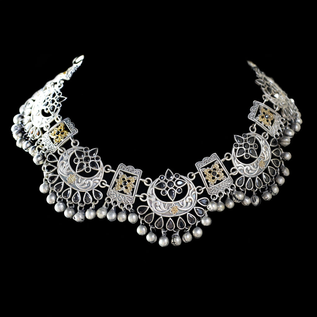 Black Tribal Necklace - Rabal