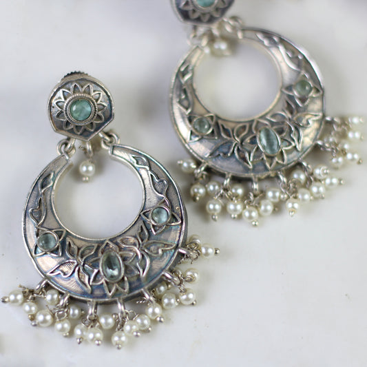 Tribal Mint Chandbaali Earring