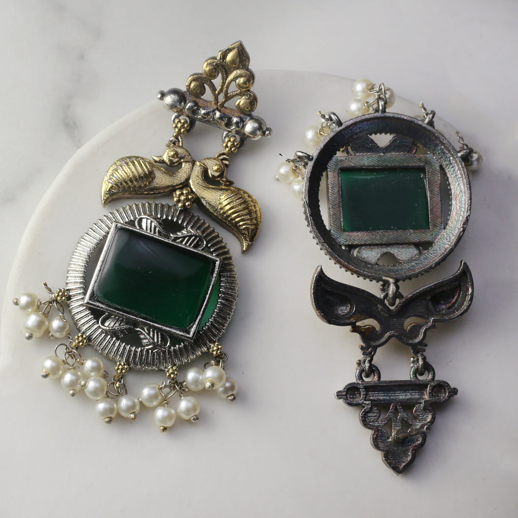 Green Bird Drop Earring