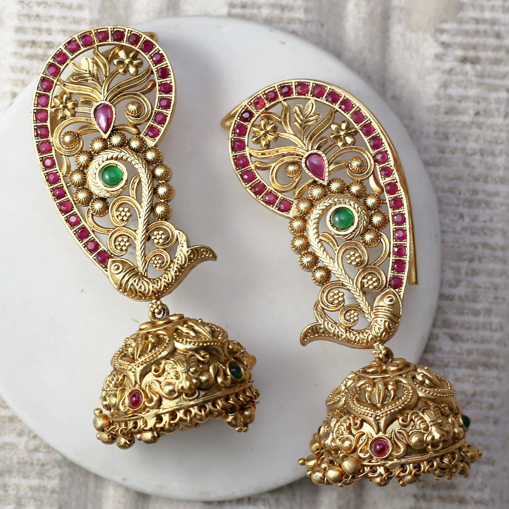 Multicolour Statement Bridal Jhumke I Earring - Rabal