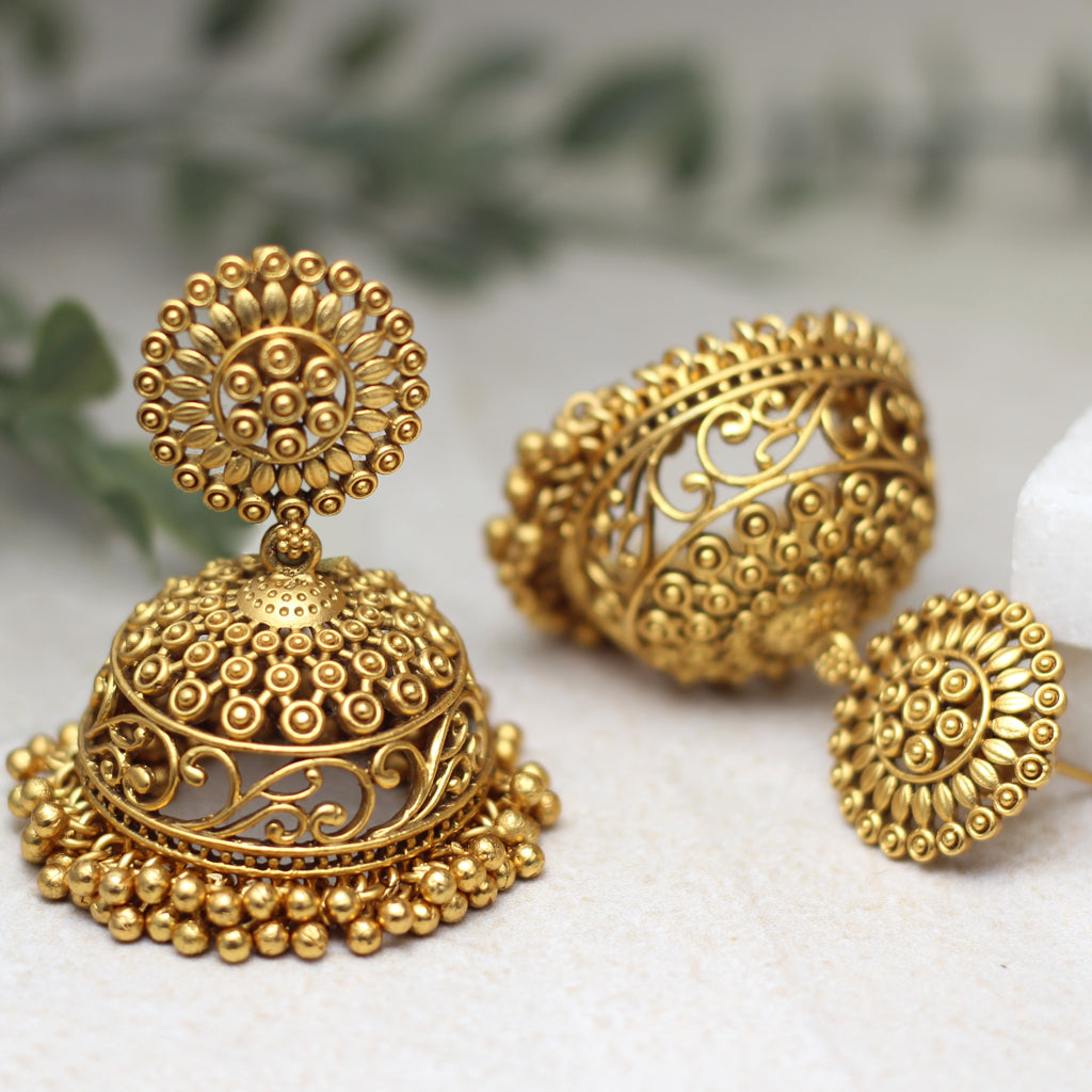 Gold Statement Big Bridal Jhumke