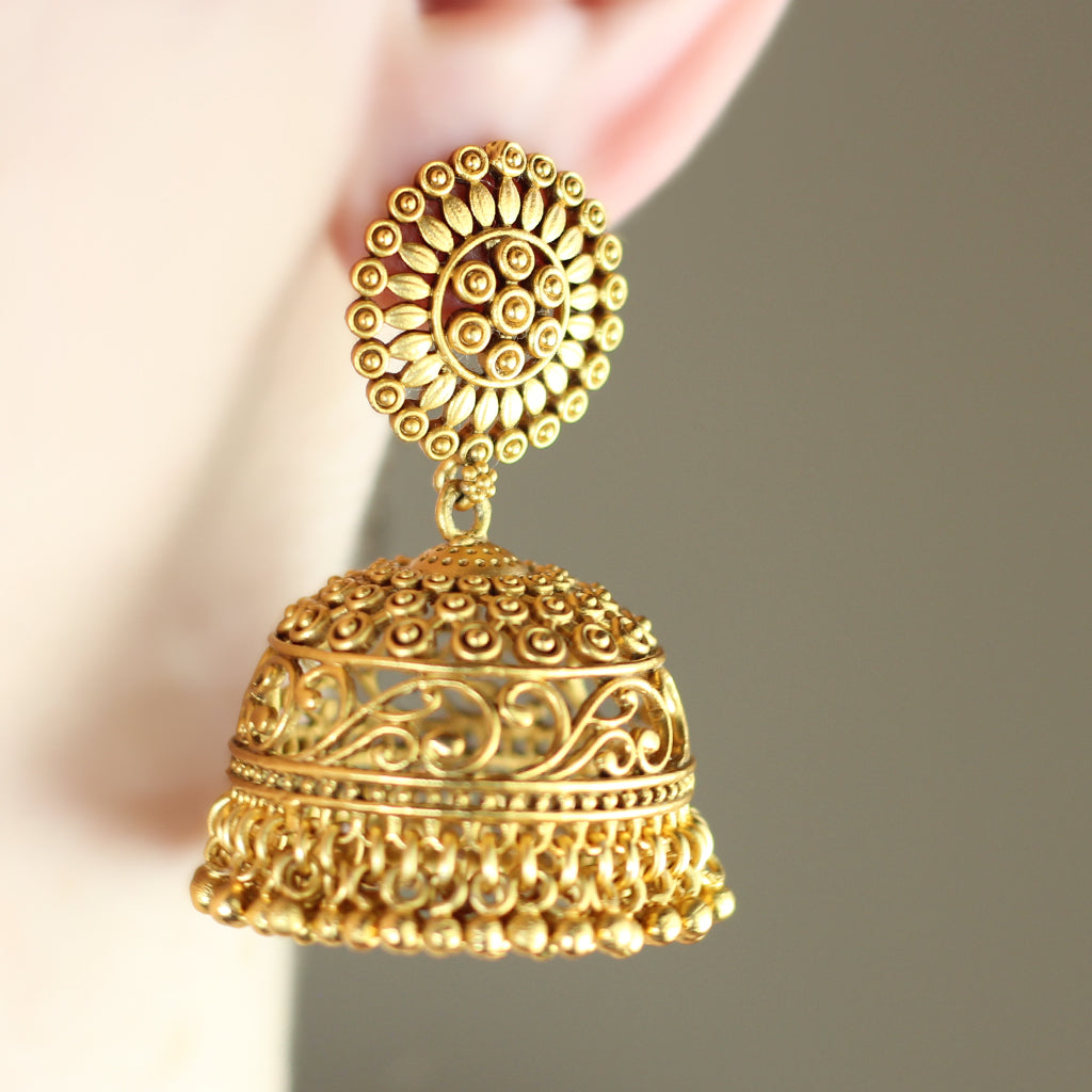 Gold Statement Big Bridal Jhumke