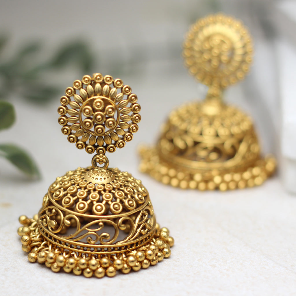 Gold Statement Big Bridal Jhumke