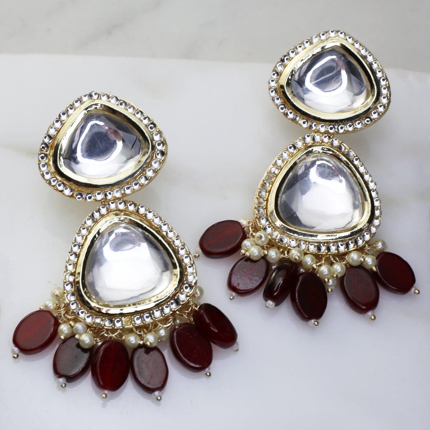 Maroon Drop Earring