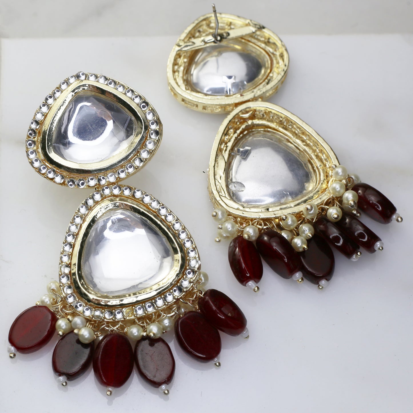 Maroon Drop Earring