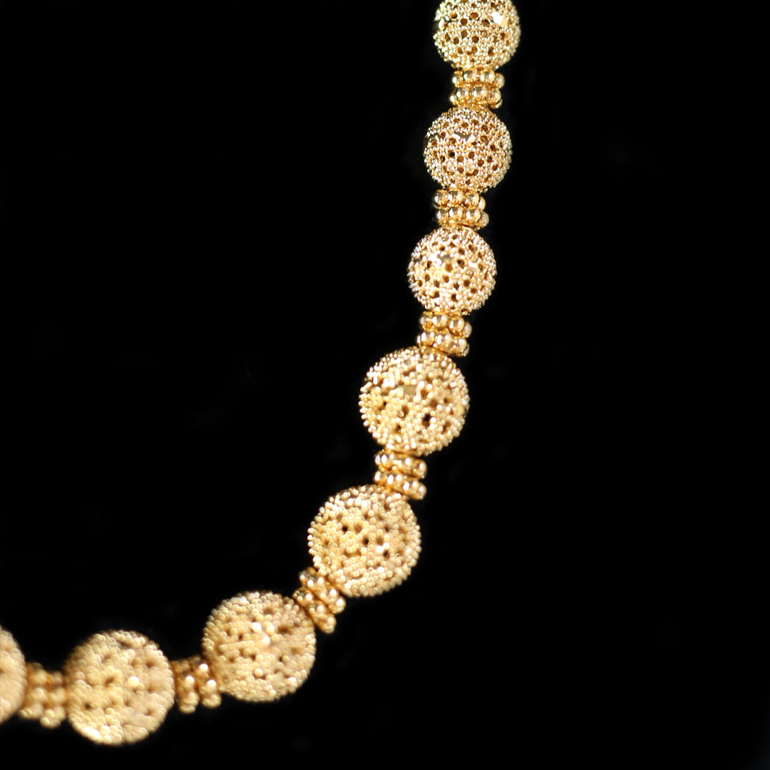 Gold Traditional Round Mala with Jhumke Earring - Rabal