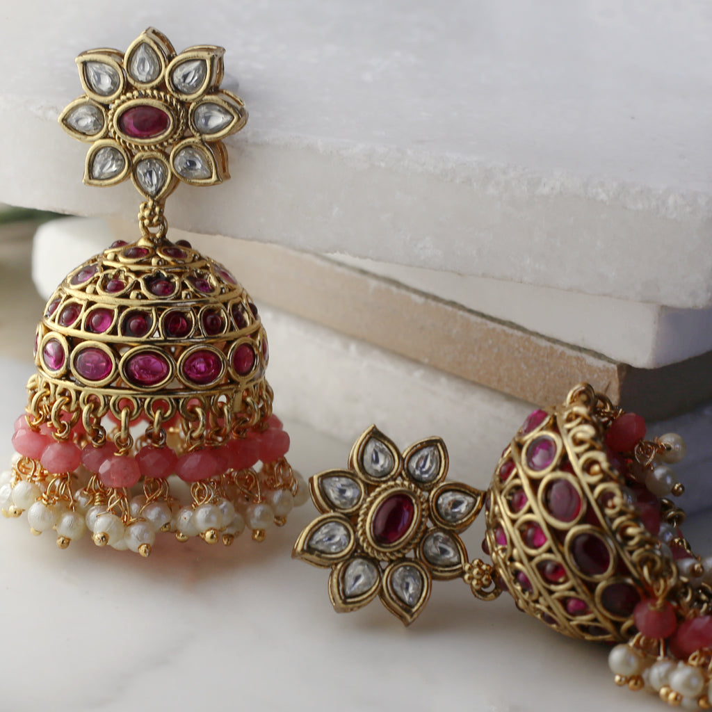 Ruby Tradtional Jhumke I Earring