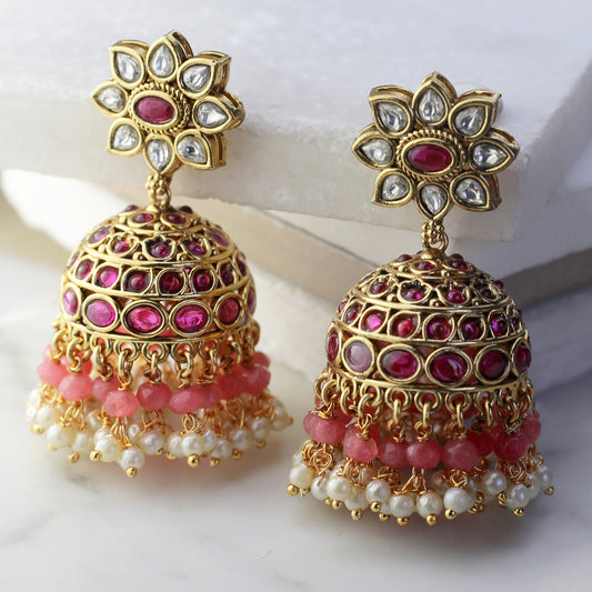 Ruby Tradtional Jhumke I Earring