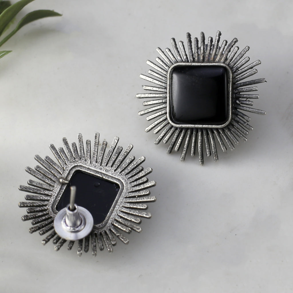 Black Oxidised Stud Earring