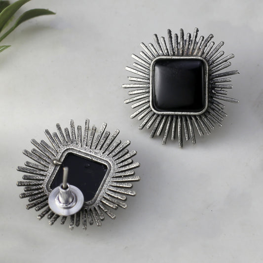Black Oxidised Stud Earring
