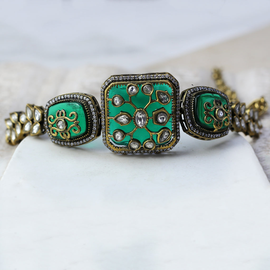 Green Kundan Choker I Necklace - Rabal