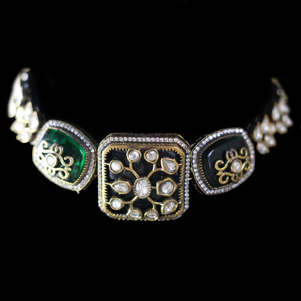 Green Kundan Choker I Necklace - Rabal