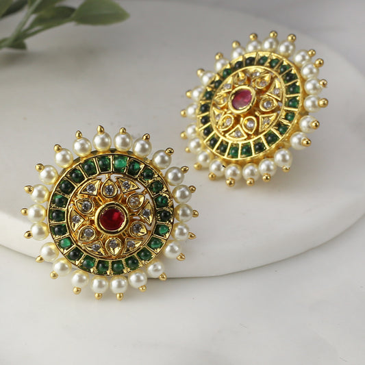 Multicolour Pearl Stud Earring - Rabal