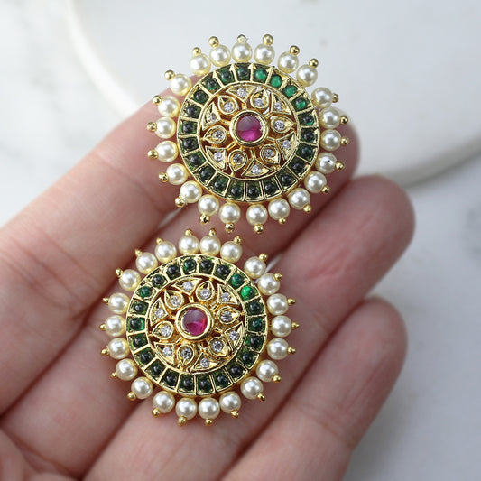 Multicolour Pearl Stud Earring - Rabal