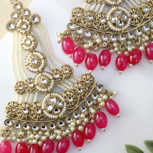Pink Statement Pearl Drop Earring - Rabal