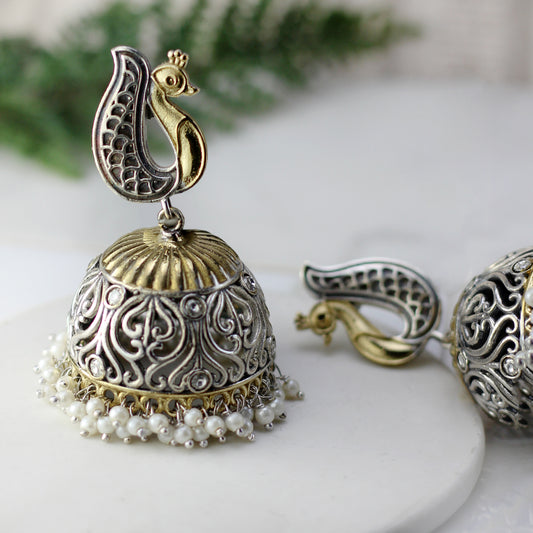 White Statement Big Jhumke I Earring - Rabal