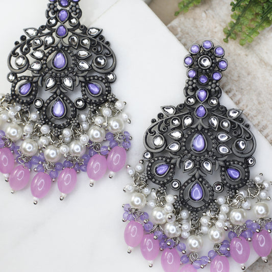 Light Purple Pearl Drop Earring