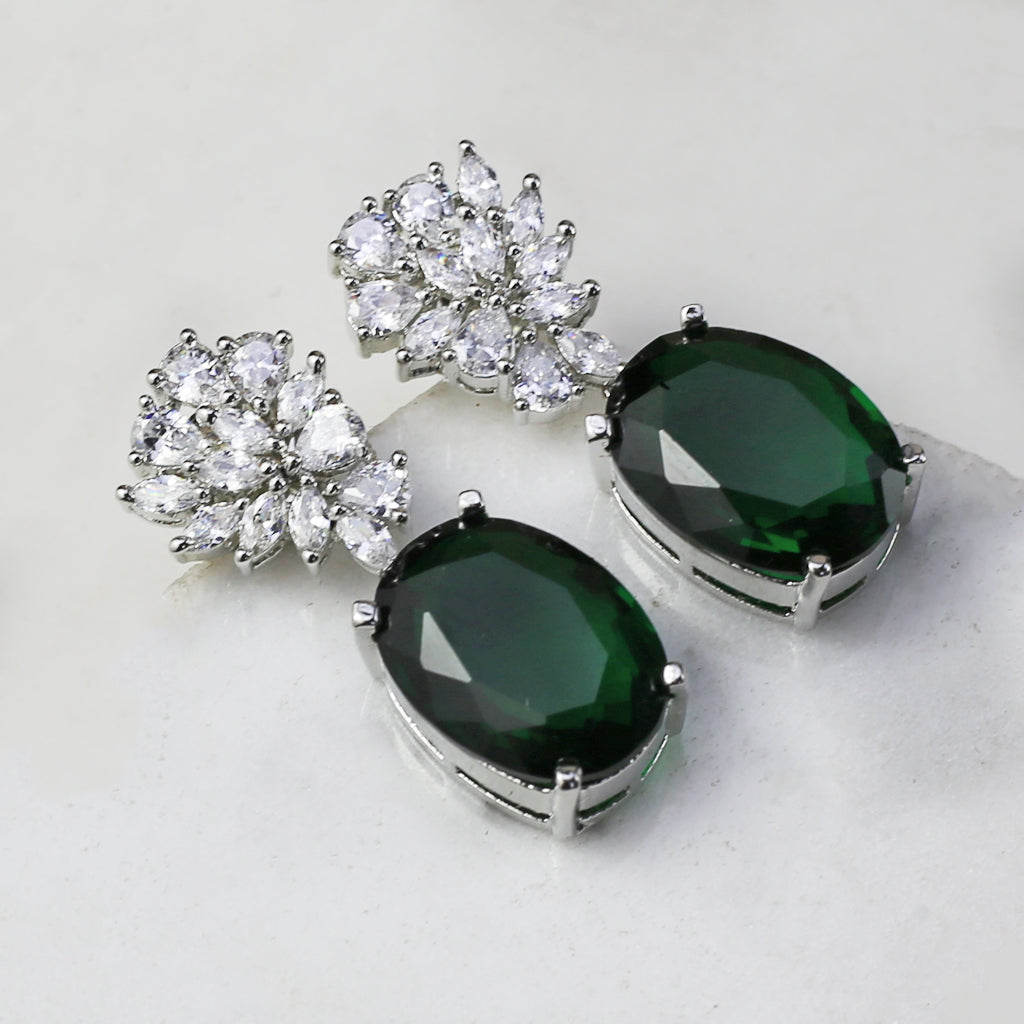 Green Zircon Drop Earring - Rabal