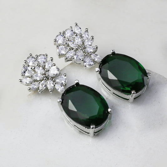 Green Zircon Drop Earring - Rabal