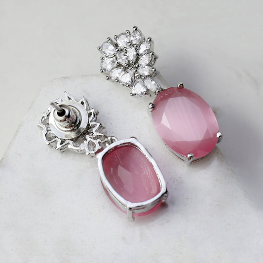 Pink Zircon Drop Earring