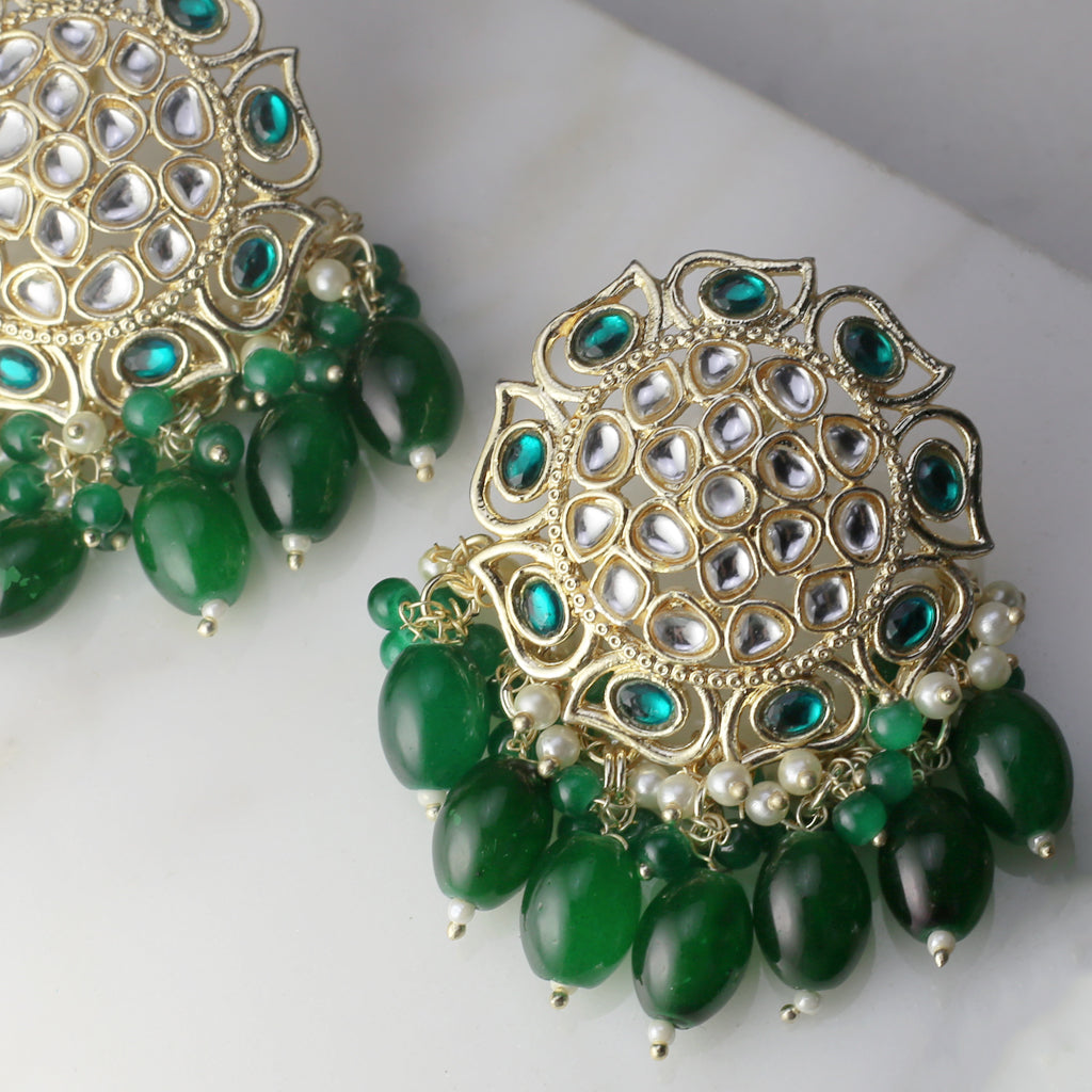 Green Pearl Drop Earring - Rabal