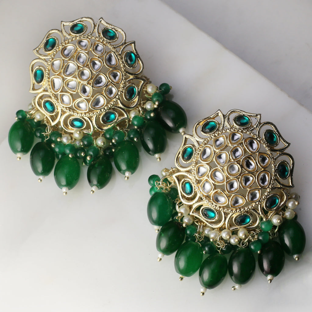Green Pearl Drop Earring - Rabal