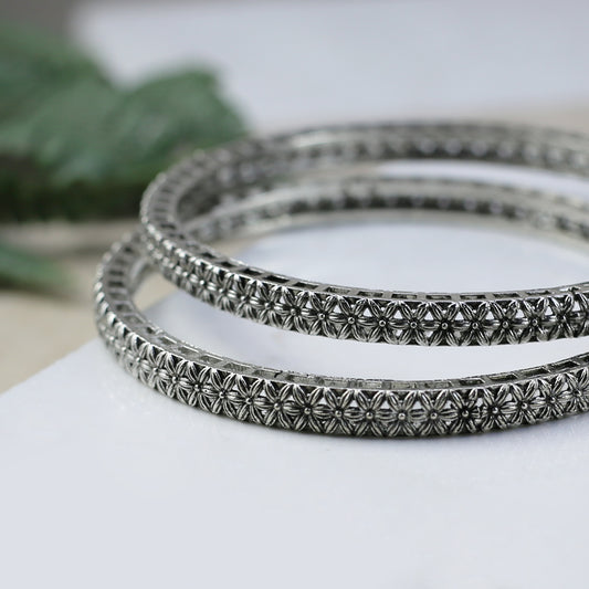 Tribal Flower Bangle Pair I Choorian - Rabal
