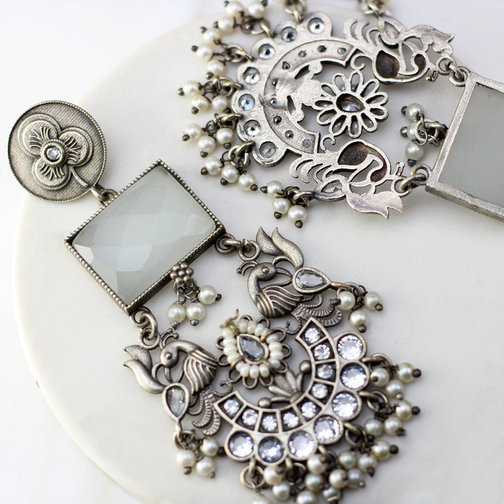 Bird Tribal Pearl Drop Earring - Rabal