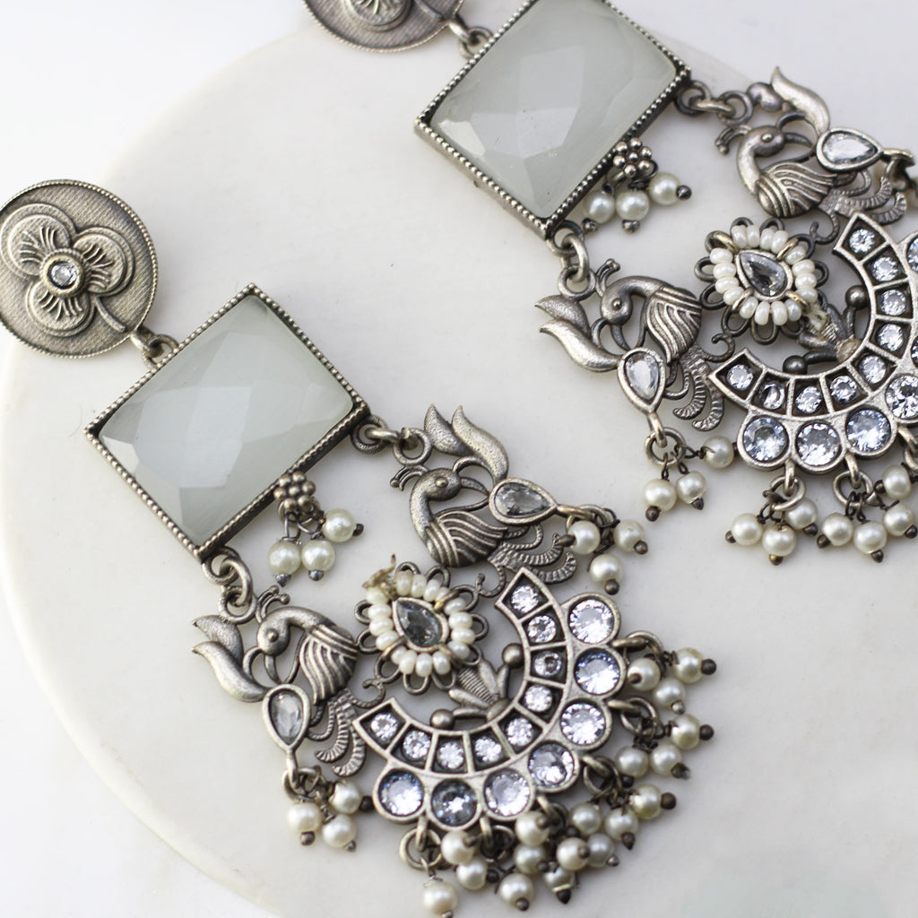 Bird Tribal Pearl Drop Earring - Rabal