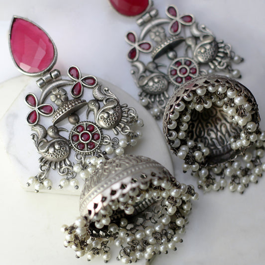 Ruby Statement Bird Jhumke I Earring - Rabal
