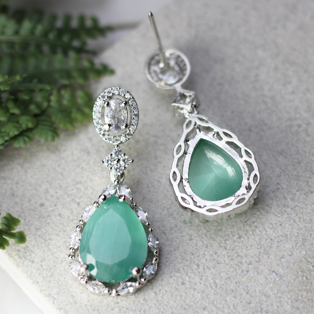 Mint Zircon Drop Earring - Rabal