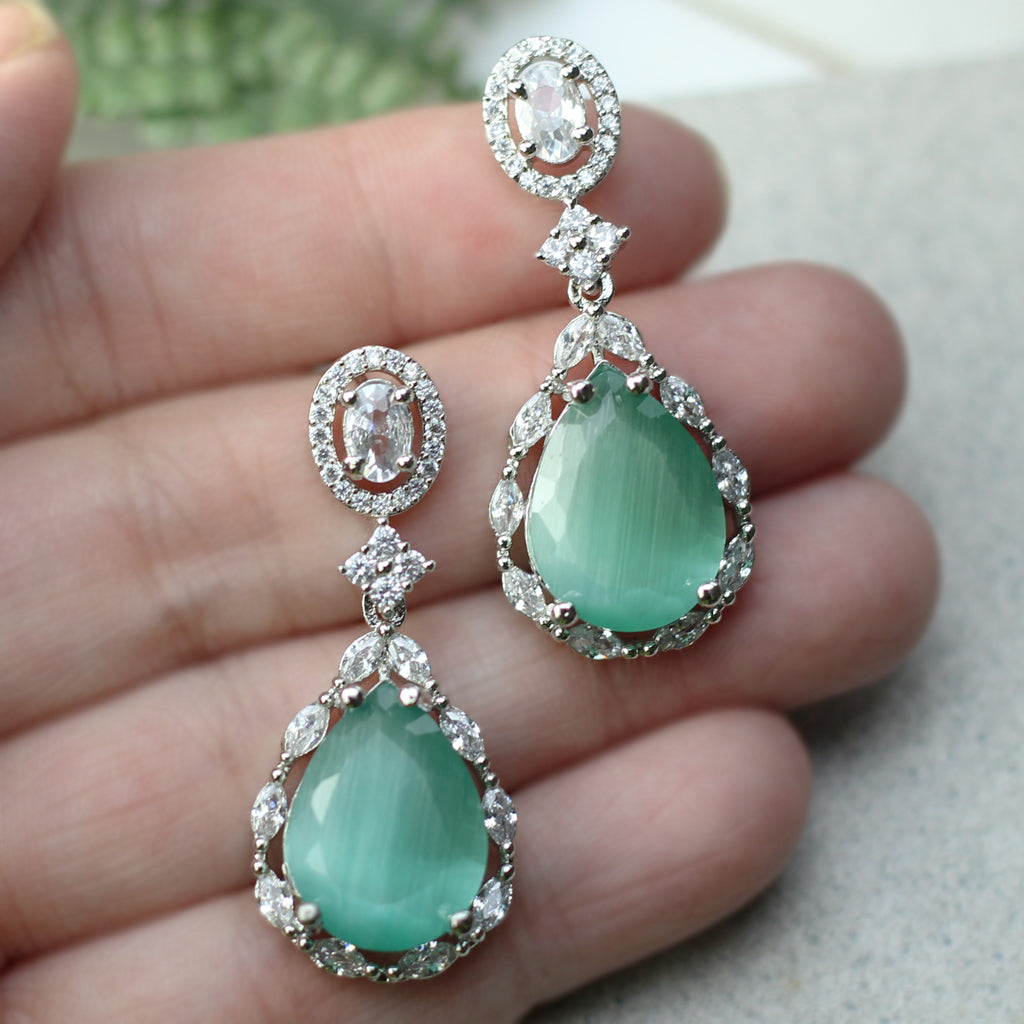 Mint Zircon Drop Earring - Rabal